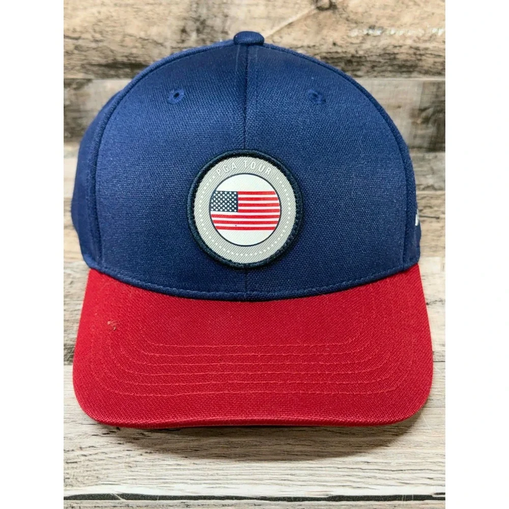 New PGA Tour Pro Series Golf Hat Adjustable‎ Blue Red Americana USA